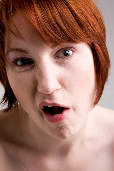 Weird emotive face — Stock Photo, Image