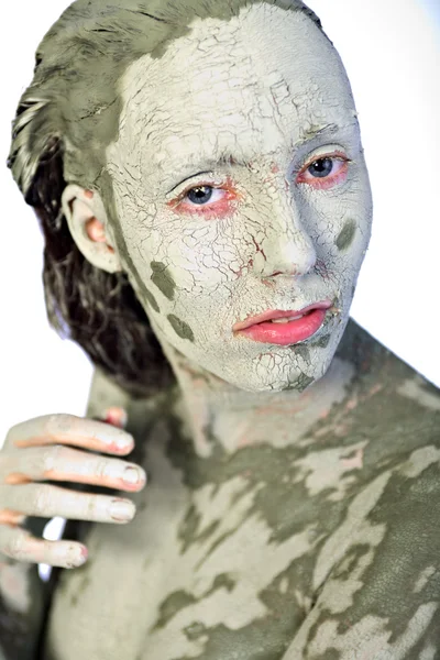 Do I look pretty covered in clay — Stock Photo, Image