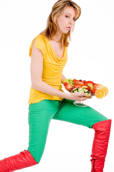 Walking with the salad — Stock Photo, Image