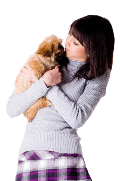 Menina e cão — Fotografia de Stock