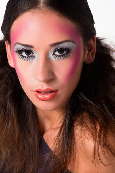 Amare misto ragazza corse con estremo make-up — Foto Stock