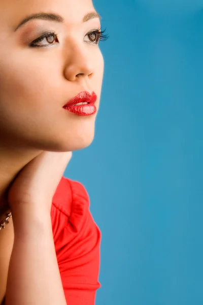 Seksowny czerwony makijaż — Zdjęcie stockowe