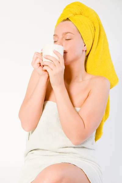 Série Welness avec cofee appréciant — Photo