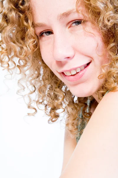 The girl with the curly hair — Stock Photo, Image