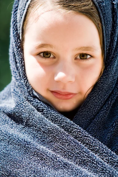 Binded in een handdoek — Stockfoto