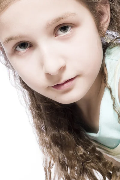 Young girl concentrated — Stock Photo, Image