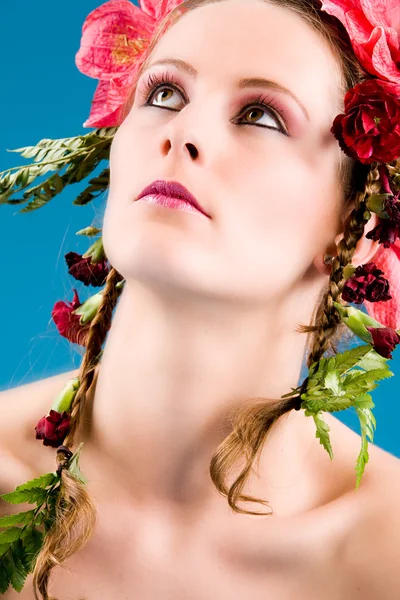 Cosmetica ragazza dei fiori — Foto Stock