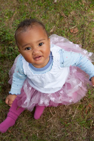 African little girl from above — Stock Photo, Image