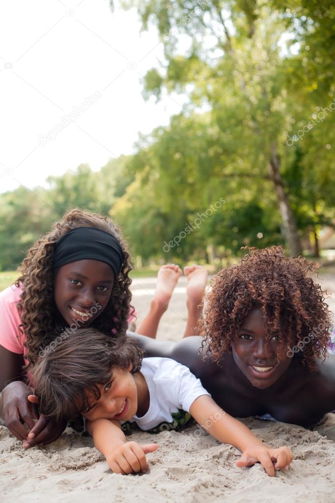 Multi ethnic children in the summer