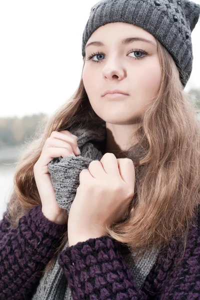 Winter vrouw — Stockfoto