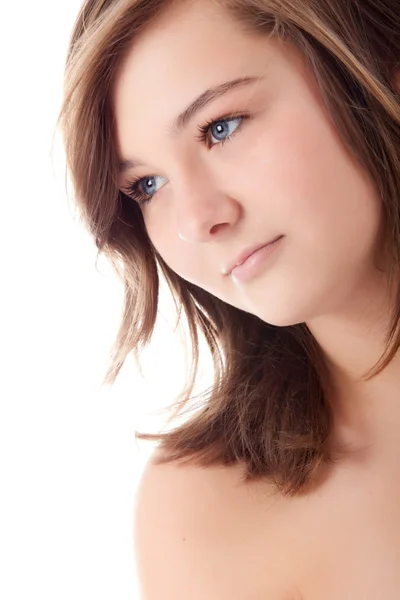 Teenage face on white — Stock Photo, Image