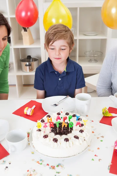 Boy at his birthday party — Stock Photo, Image