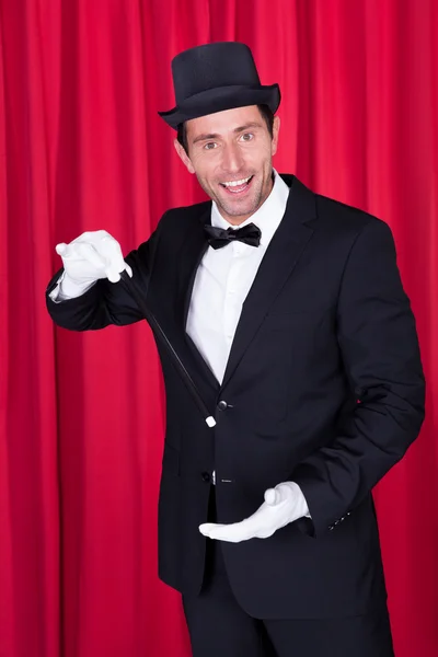 A Magician In A Black Suit — Stock Photo, Image