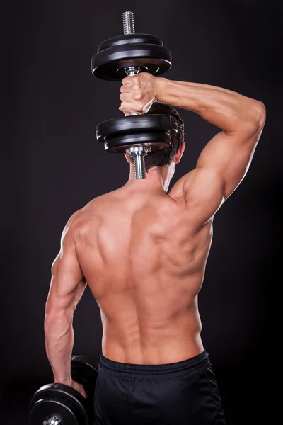 Young Man Exercising With Weightlift — Stock Photo, Image