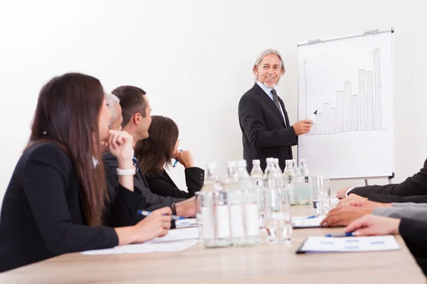 Portrait Of A Senior Manager Giving Presentation Stock Photo