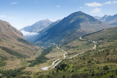 Panoramik dağ manzaralı pyrenees, andorra