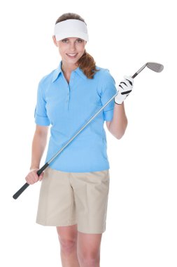 golfçü bir golf kulübü ile