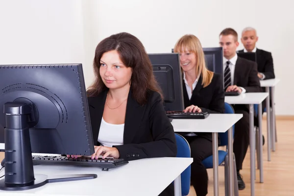 Working in a support centre — Stock Photo, Image