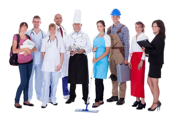 Group of representing diverse professions — Stock Photo, Image