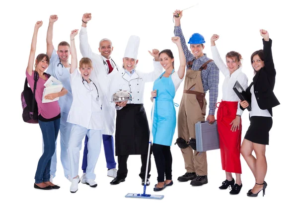 Group of representing diverse professions — Stock Photo, Image