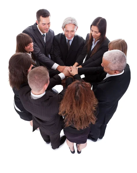 Business team pledging their support Stock Image