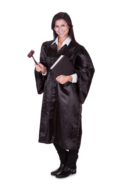 Female judge in a gown — Stock Photo, Image