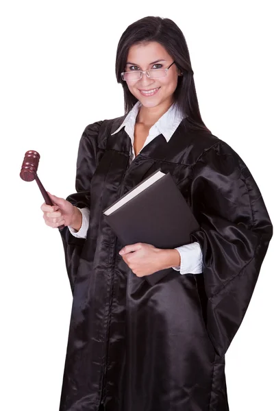 Female judge in a gown — Stock Photo, Image