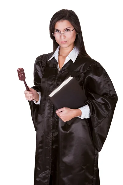 Female judge in a gown — Stock Photo, Image