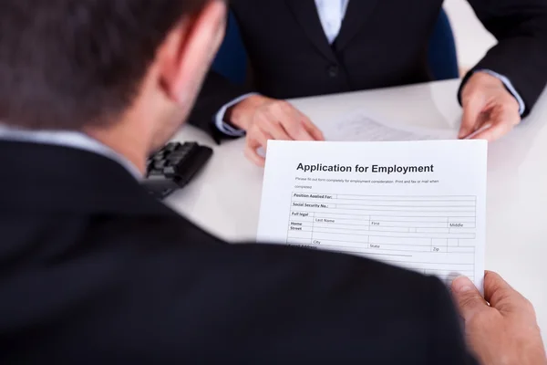 Employment interview and application form — Stock Photo, Image