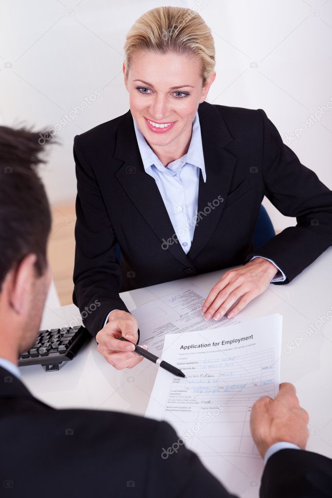 Employment interview and application form