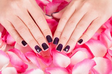 güzel tırnaklar yaprakları tutan kadın