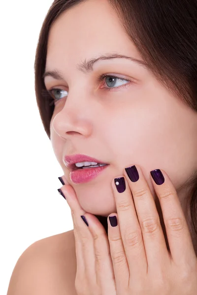 Mujer con uñas hermosas — Foto de Stock