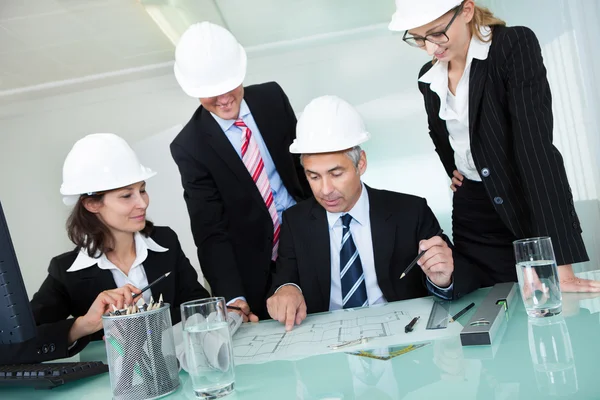 Meeting of architects or structural engineers — Stock Photo, Image