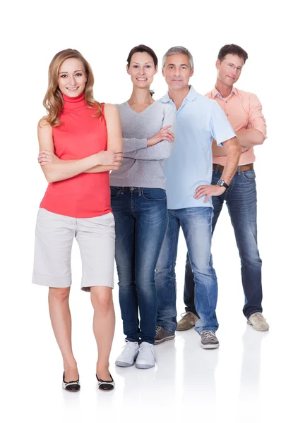 Four business associates in casual clothes — Stock Photo, Image