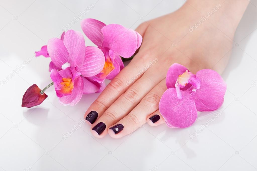 Orchids and beautiful nails
