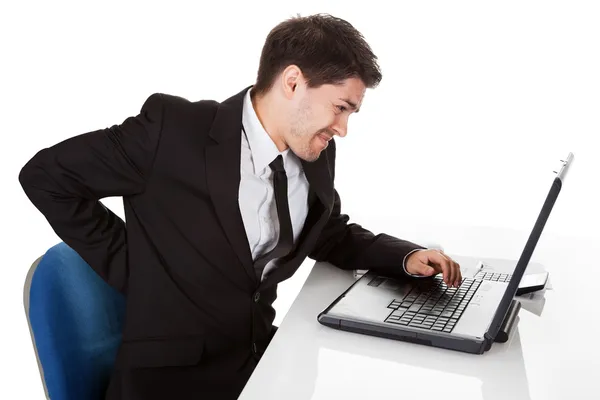 Businessman with lower back ache — Stock Photo, Image