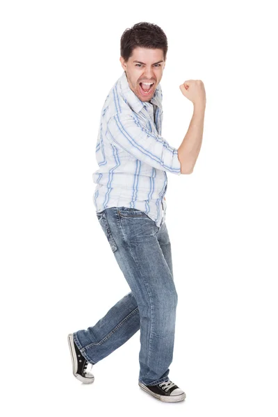 Casual homem gritando de alegria — Fotografia de Stock