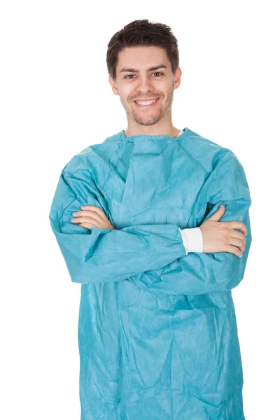 Uśmiechający się pewni, młody chirurg — Zdjęcie stockowe