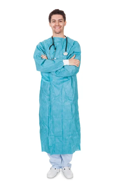 Smiling confident young surgeon — Stock Photo, Image