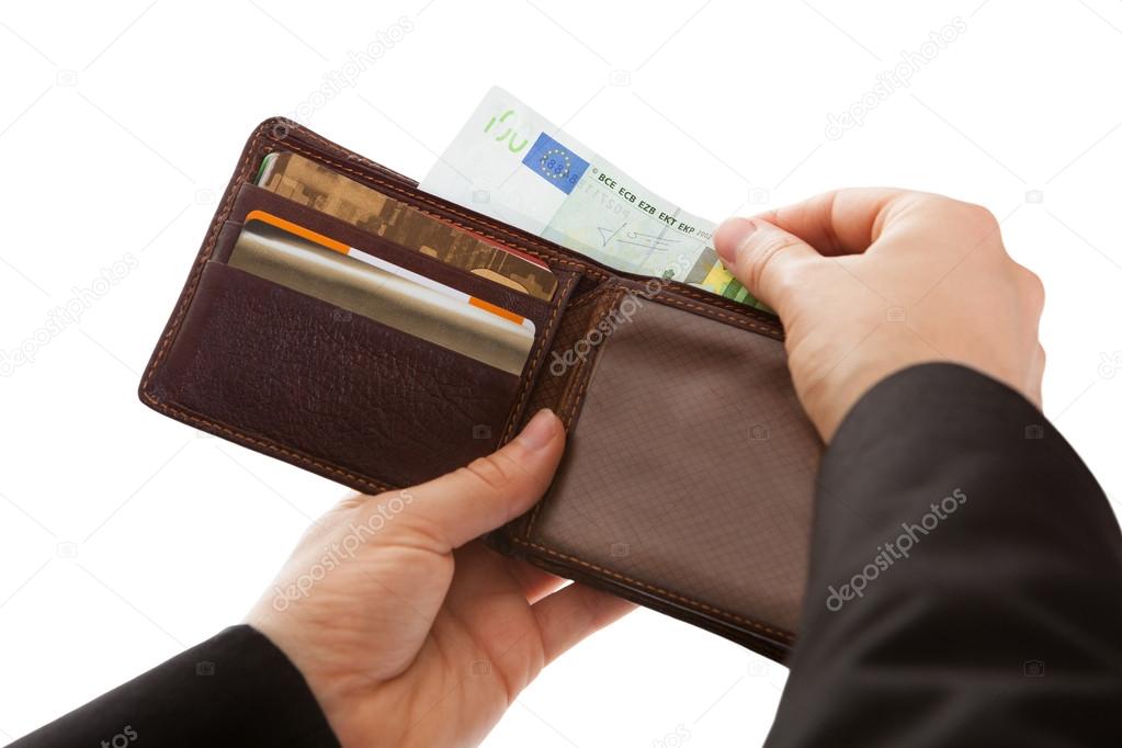 Man making a cash payment