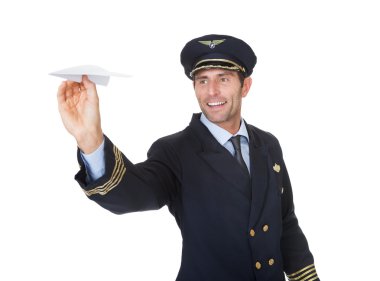 Kendine güvenen pilot portresi