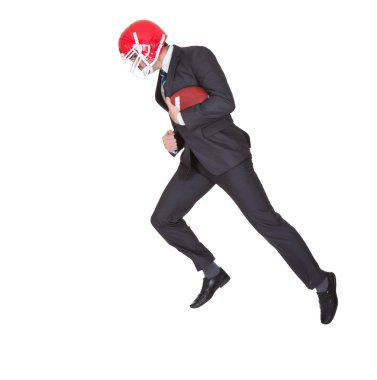 Amerikan futbolu oynayan rekabetçi iş adamı