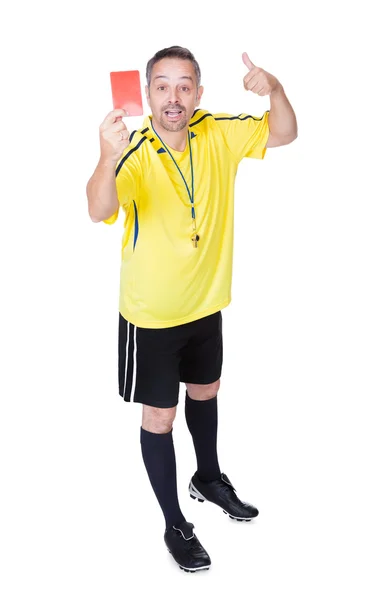 Soccer Referee Showing Red Card — Stock Photo, Image