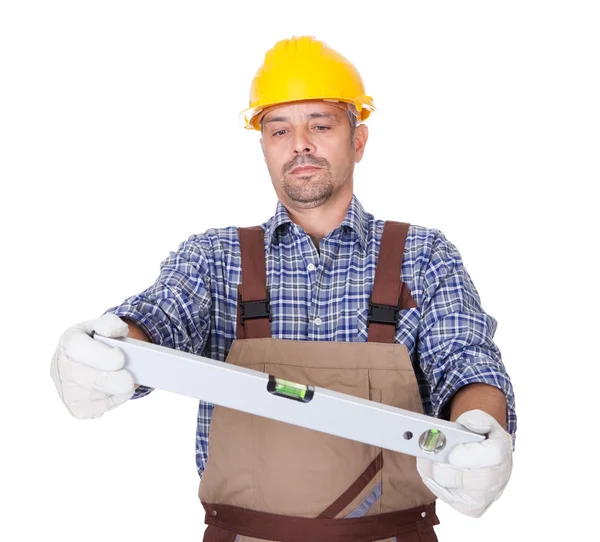 Portrait Of Technician Looking At Level — Stock Photo, Image