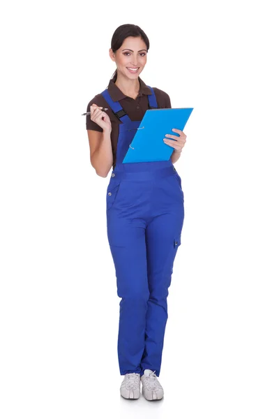 Female Plumber With Clipboard — Stock Photo, Image