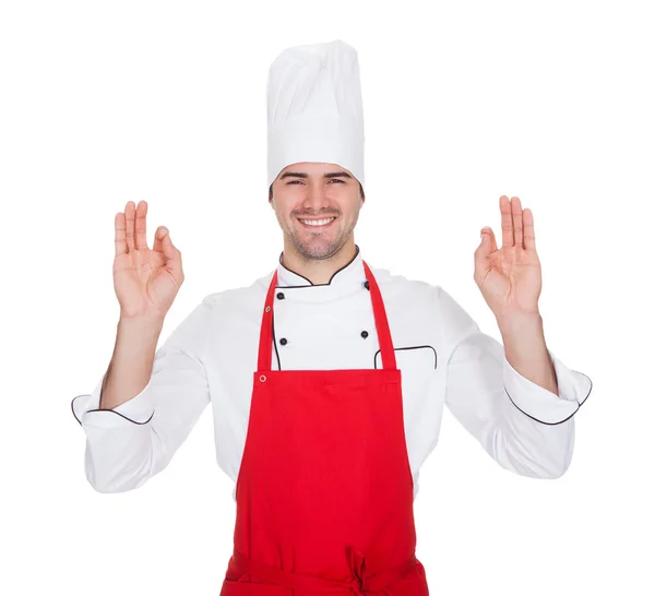 Retrato de chef alegre en uniforme —  Fotos de Stock