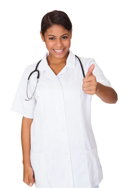 Lycklig kvinnlig läkare — Stockfoto
