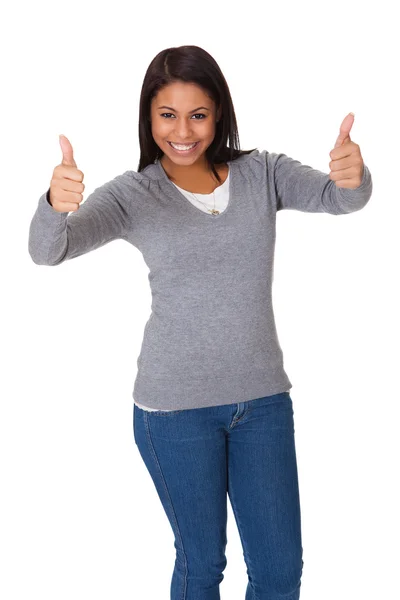 Portrait Of Excited Young Woman — Stock Photo, Image