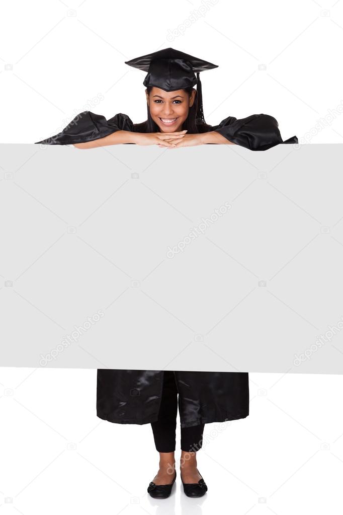 Graduate Woman Holding Placard