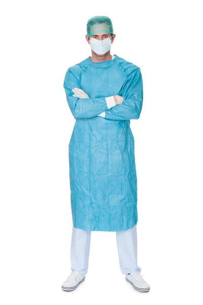 男性外科医生在磨砂的制服 — 图库照片